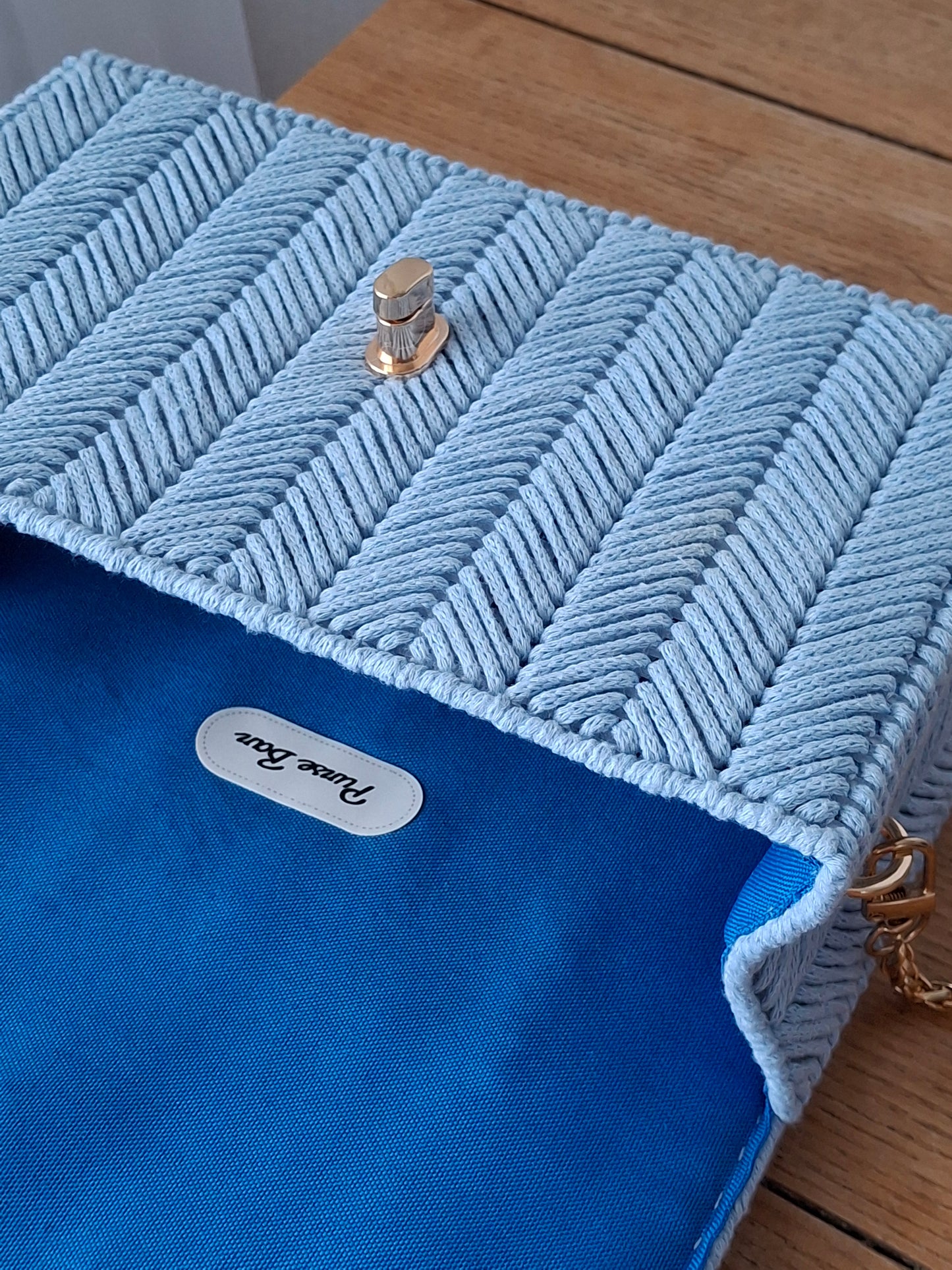 Sky Blue Macrame Purse
